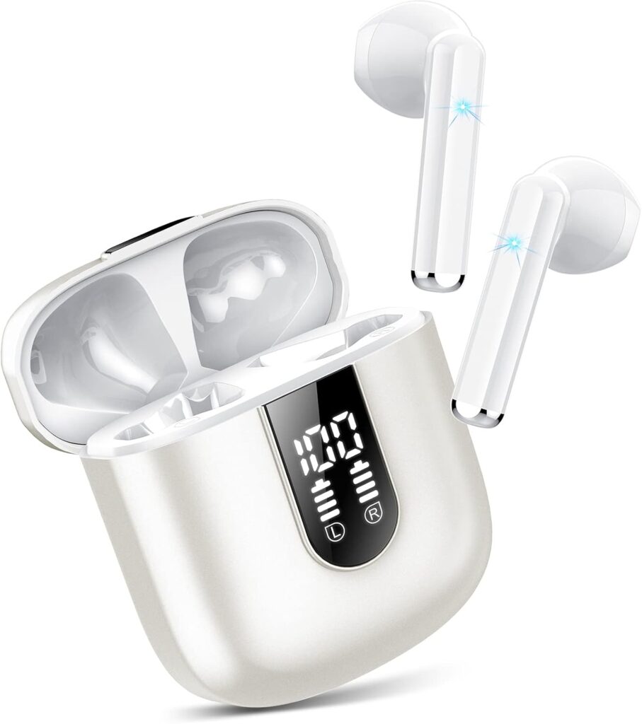 Wireless Earbuds, Bluetooth 5.3 Headphones HiFi Stereo, Mini in-Ear Bluetooth Ea…