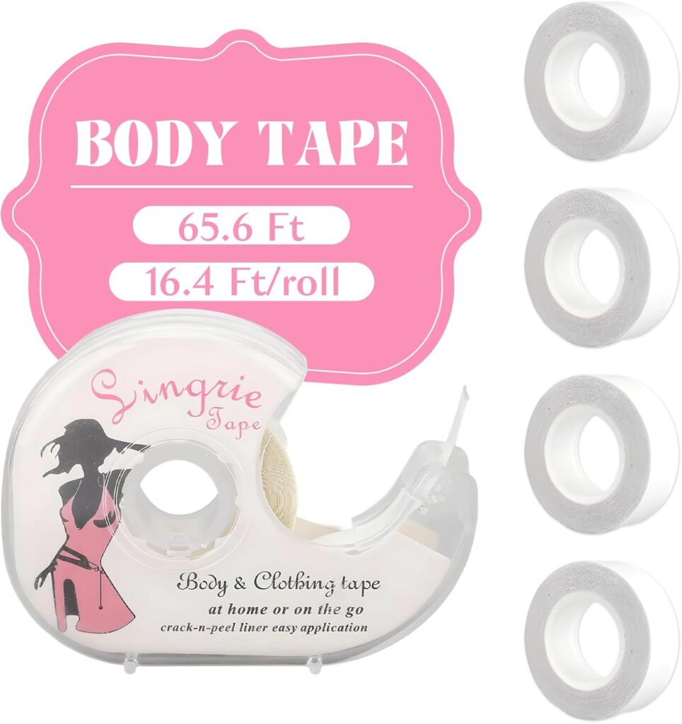 Double Sided Tape for Clothes, Body and Fashion Tape 65.6 FT, Clothing and Hem Adhesive for Women, S…