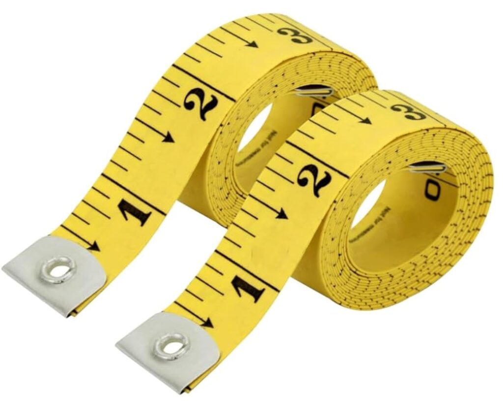 CrafTreat 2-Pack Yellow Tape Measure – Dual-Sided Standard & Metric Scales, Soft Flexible Ruler for …