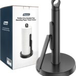 theaoo Heavy-Duty Paper Towel Holder with Tension Arm, Countertop(1, Black)