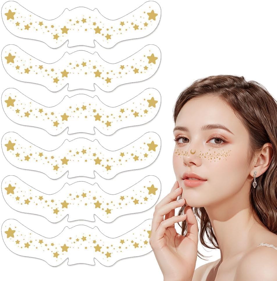 Waterproof Glitter Freckle Stickers, Cute Face Tattoo for Women/Kids