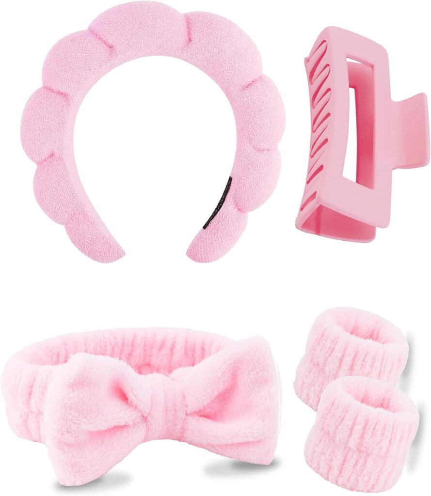 5-Piece Set of SPA Hair Band, Used for Face Washing, Makeup, Facial Skin Care, Fluffy Sponge SPA Hai…