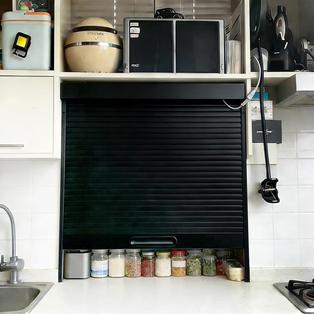 ABS Plastic Rolling Shutter Door for Kitchen Cabinet, 16/20/24/26/28 In Tambour Doors Kit with Guide…