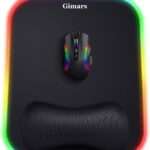 Gimars RGB Mouse Pad with Wrist Rest Support,12 x 10 inch Extra Large Ergonomic Gaming Mouse Pad wit…