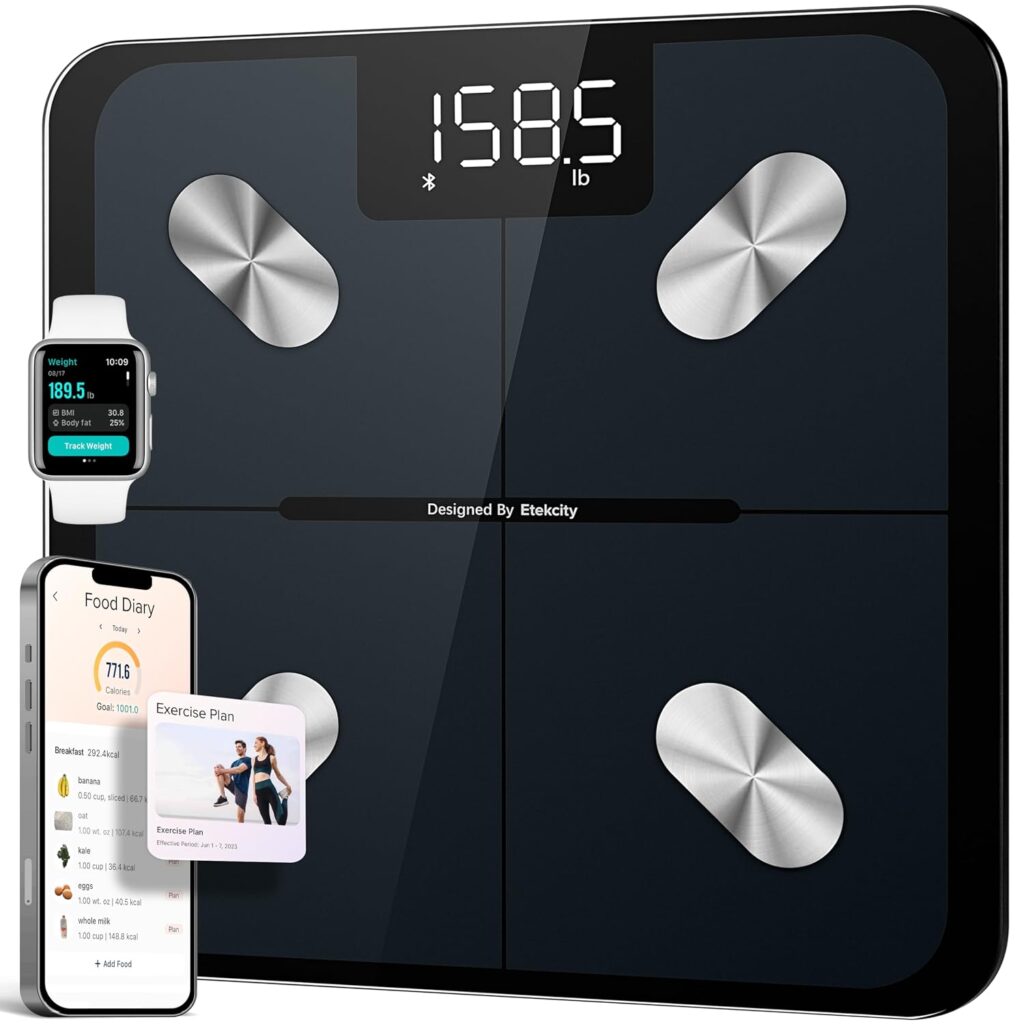 Etekcity Smart Scale for Body Weight, Body Fat and BMI, 400lb Black