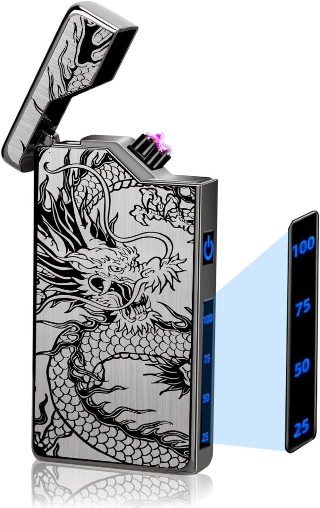 Birthday Gifts for Men, Electric Lighter USB Rechargeable, Electronic Arc Plasma…