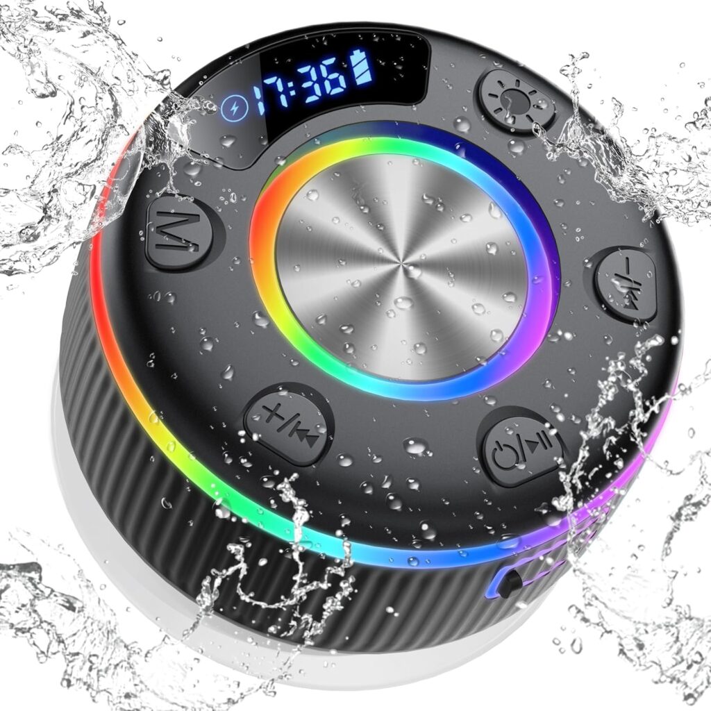 Shower Bluetooth Speaker, Portable Bluetooth 5.3 Shower Speaker Wireless, IP7 Wa…
