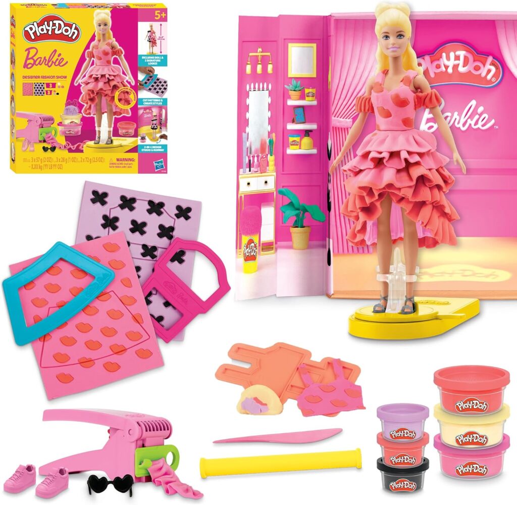 Play-Doh Barbie Designer Fashion Show Set, Make Doll Clothes with 21 Fashion Accessories & Modeling …