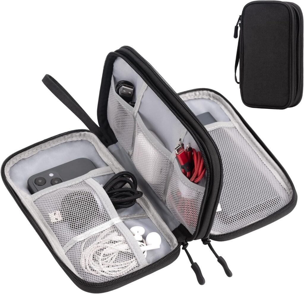 Arae Travel Essentials Electronic Organizer Double Layer – Black, M