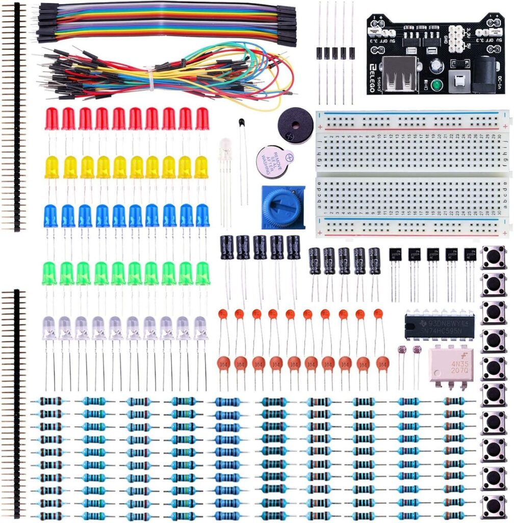 ELEGOO Electronic Fun Kit Bundle with Breadboard, 235 Items for Arduino