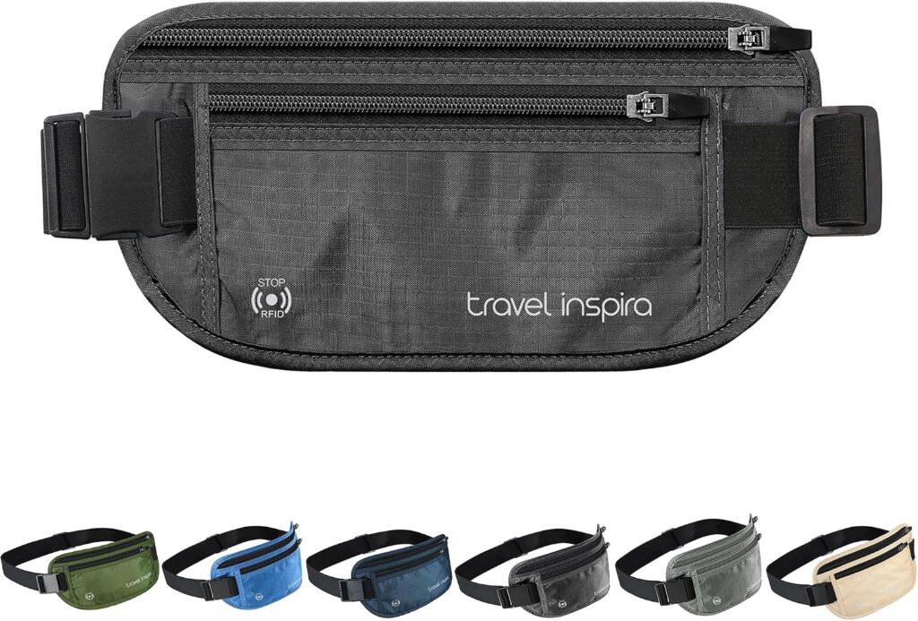 travel inspira RFID Blocking Money Belt – Hidden Travel Wallet, Black