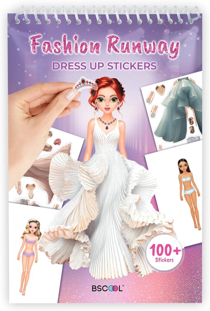 Sticker Dress Up Fashion Runway – Sticker Activity Book for Kids. Learn Girls Fashion Design with St…